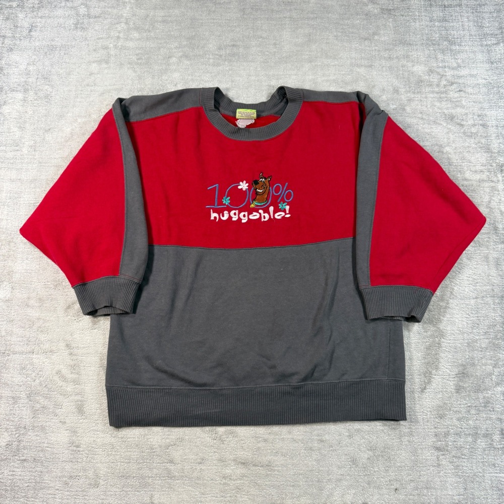 Scooby Doo Sweatshirt Womens Medium Red Vintage 1999 Cartoon Network Embroidered